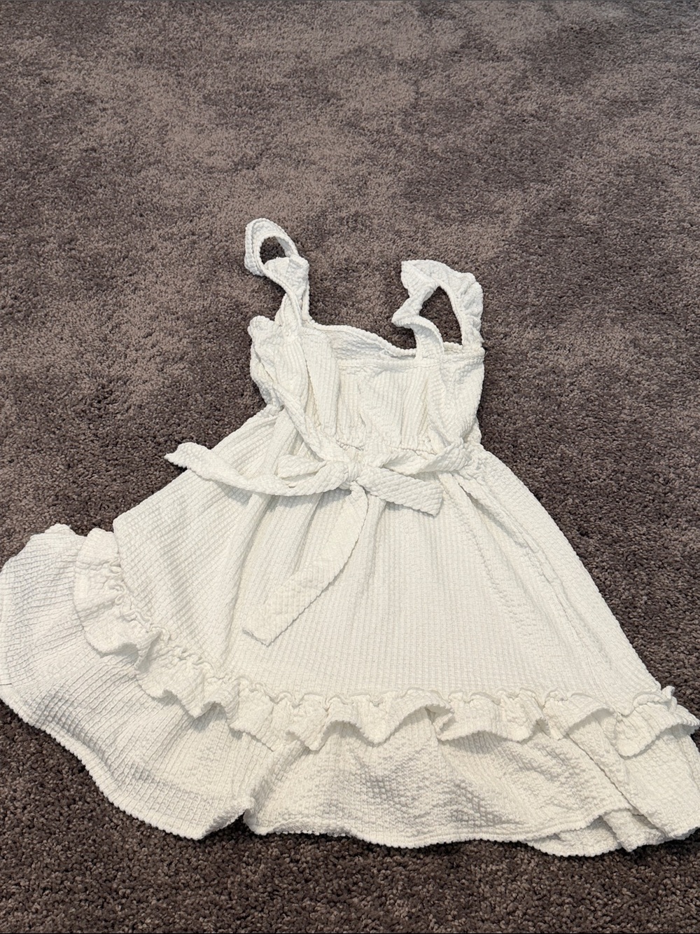 White Ruffle-Trim Sundress - Picture 4 of 4